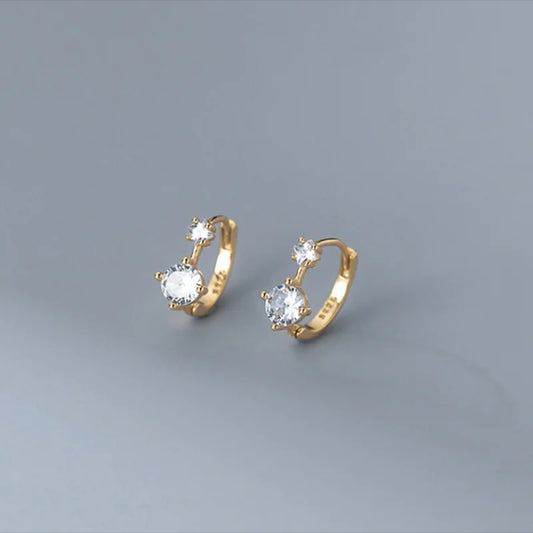 Women’s Sterling Silver Statement Black Zircon Ear Buckle Fashion Jewelry