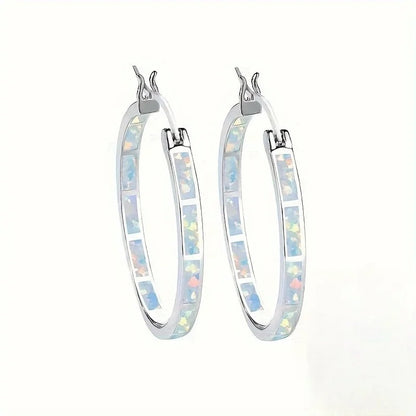 Sparkling Zirconia Drop Earrings Elegant Circle Jewelry for Women