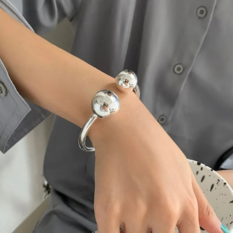 Minimalist Stamp Bracelet Trendy Elegant Charm Glossy Ball Jewelry Birthday Gifts Party Accessories