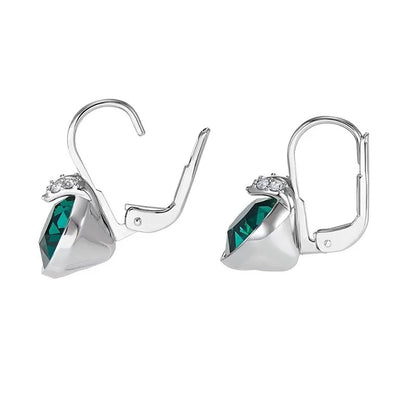 V Drop Crystal Earrings for Women Birthday Gift Dangle Silver Gold Jewelry