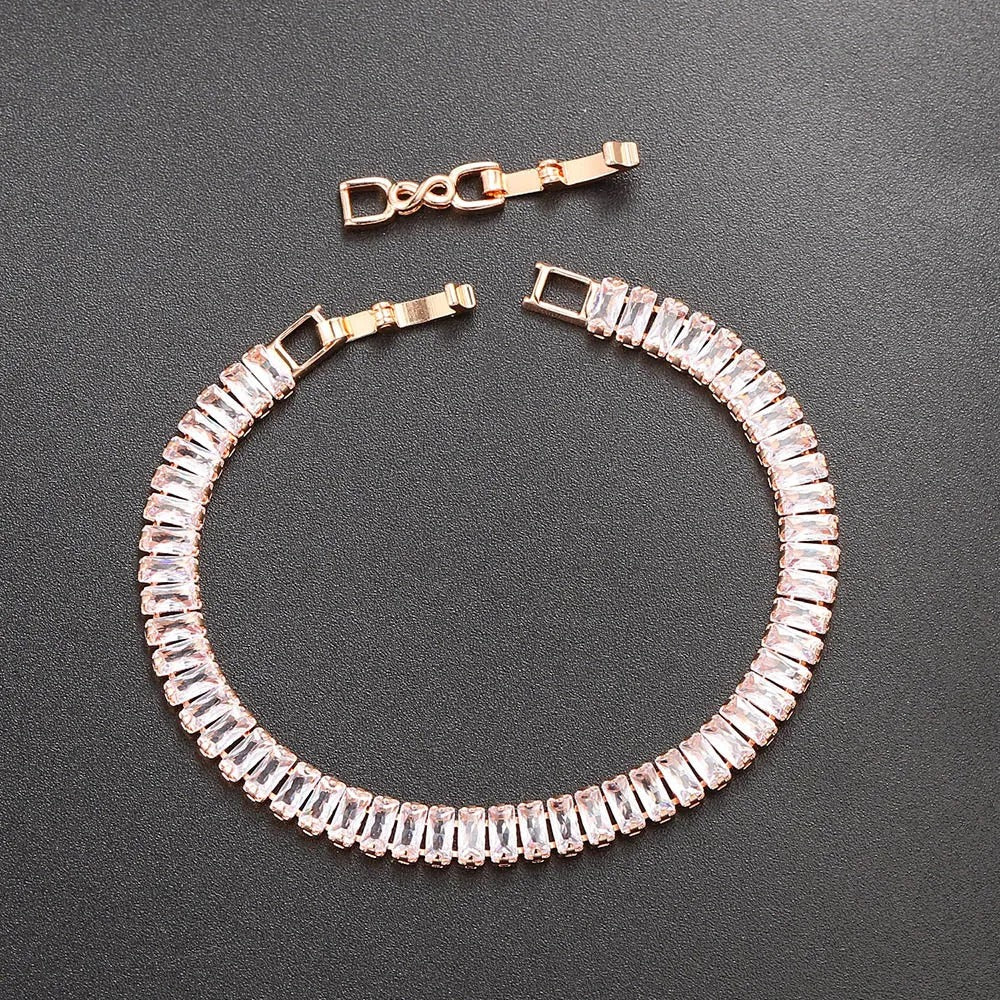Iced Out Zircon Tennis Bracelet For Women Luxury Crystal Bracelets Hand Chain Hippie Trendy Accessories Jewelry Gifts