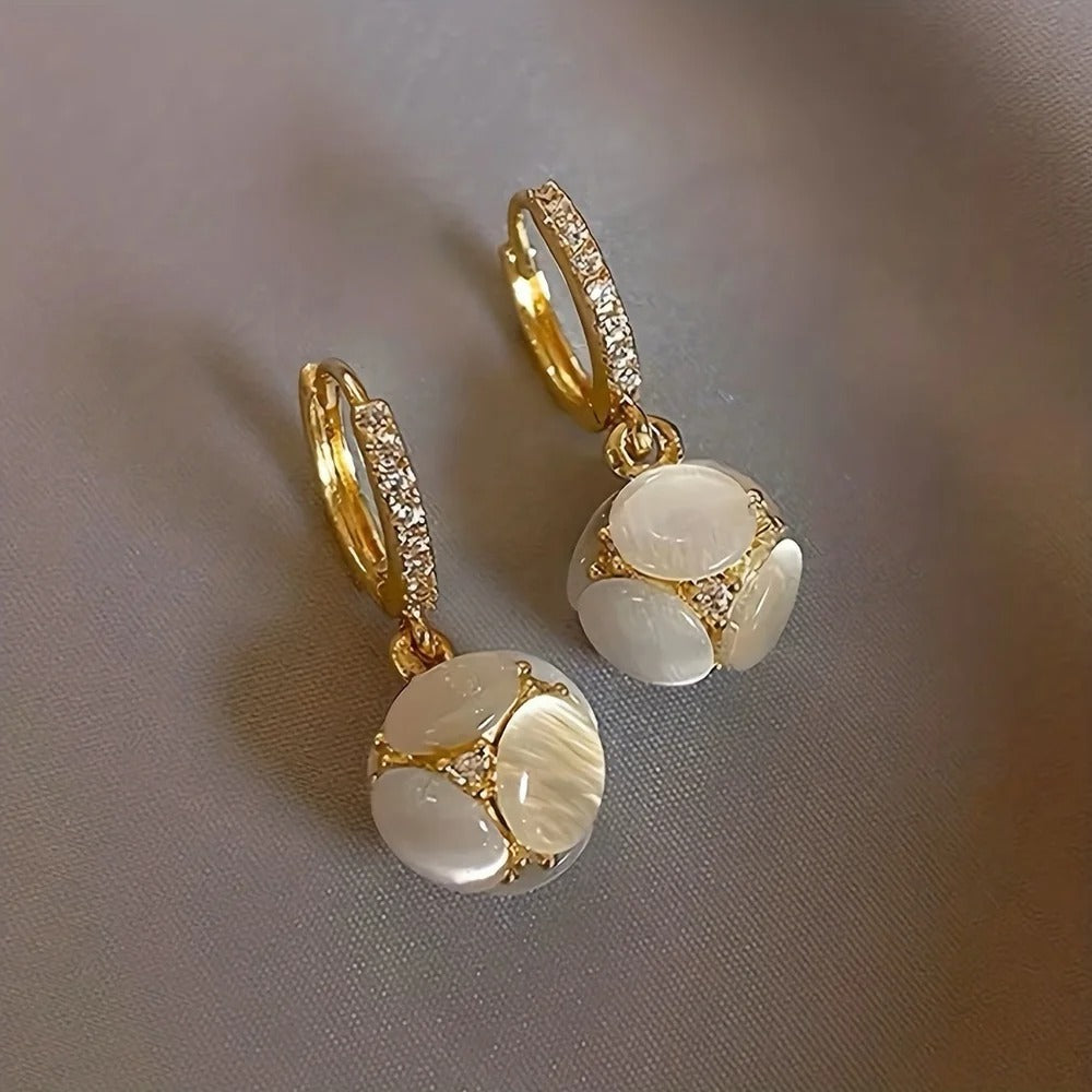 Women’s Artificial Moonstone Dangle Earrings Trendy Gift Jewelry