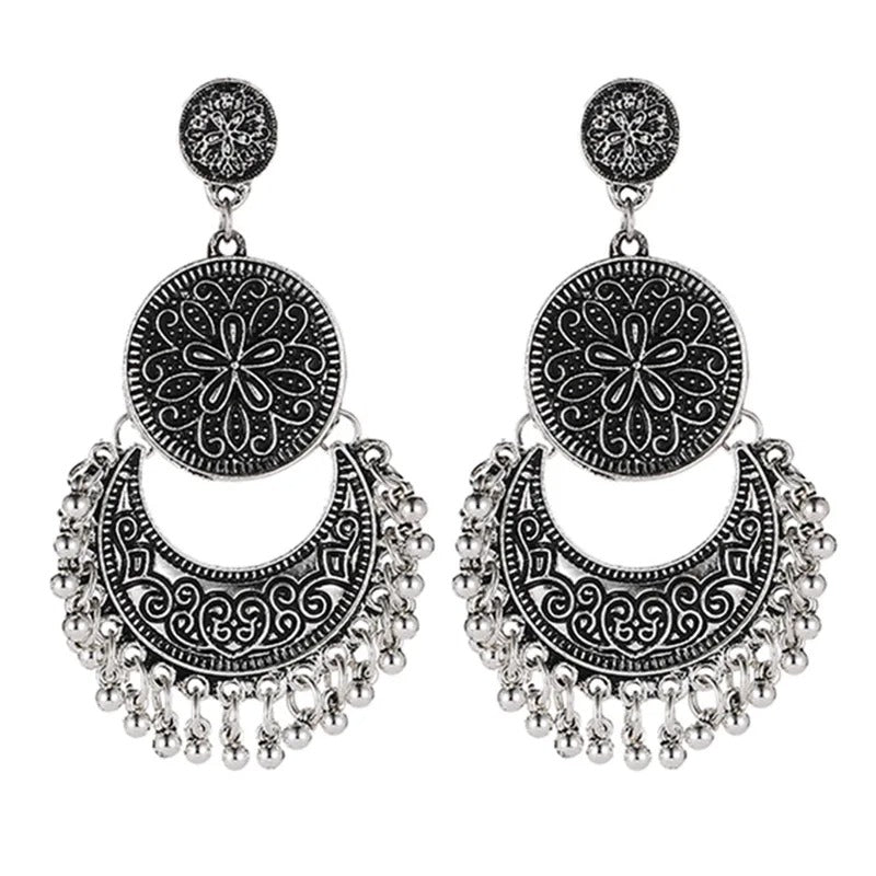Vintage Bohemian Round Drop Earrings for Women