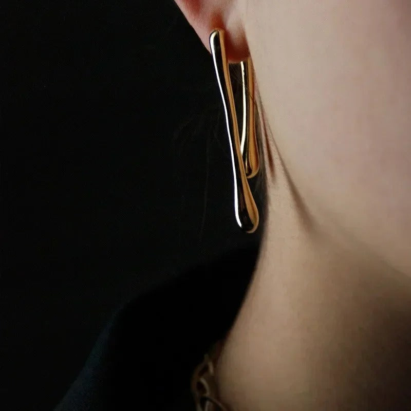 Simple Metal Geometric Earrings Women Hot Selling Fashion Jewelry Gift