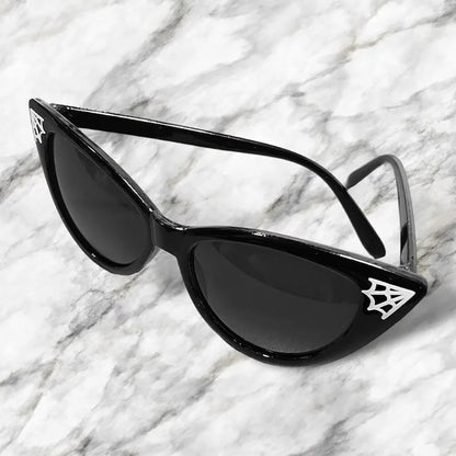 Cat Eye Spiderweb Sunglasses Gothic Accessories for Halloween