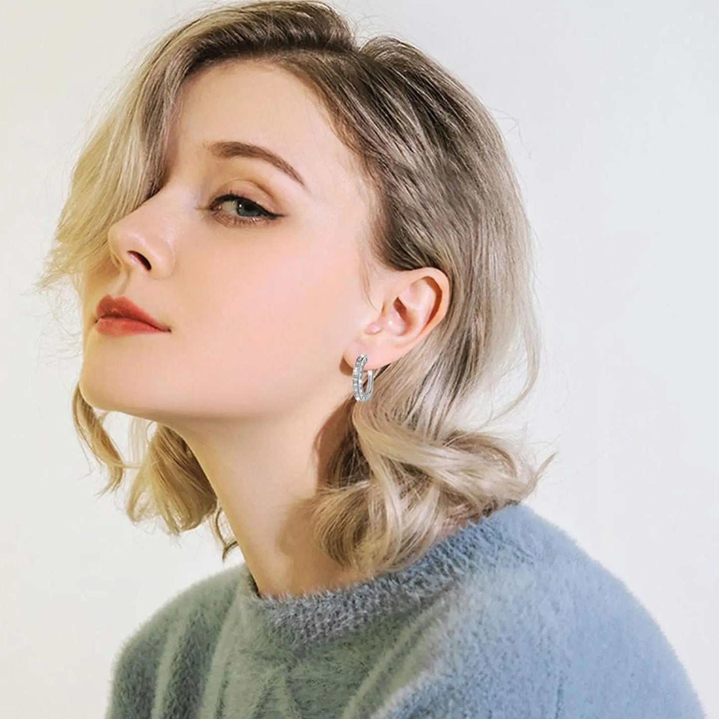 Magnetic Slimming Earrings Women Crystal Zirconia Weight Loss Jewelry
