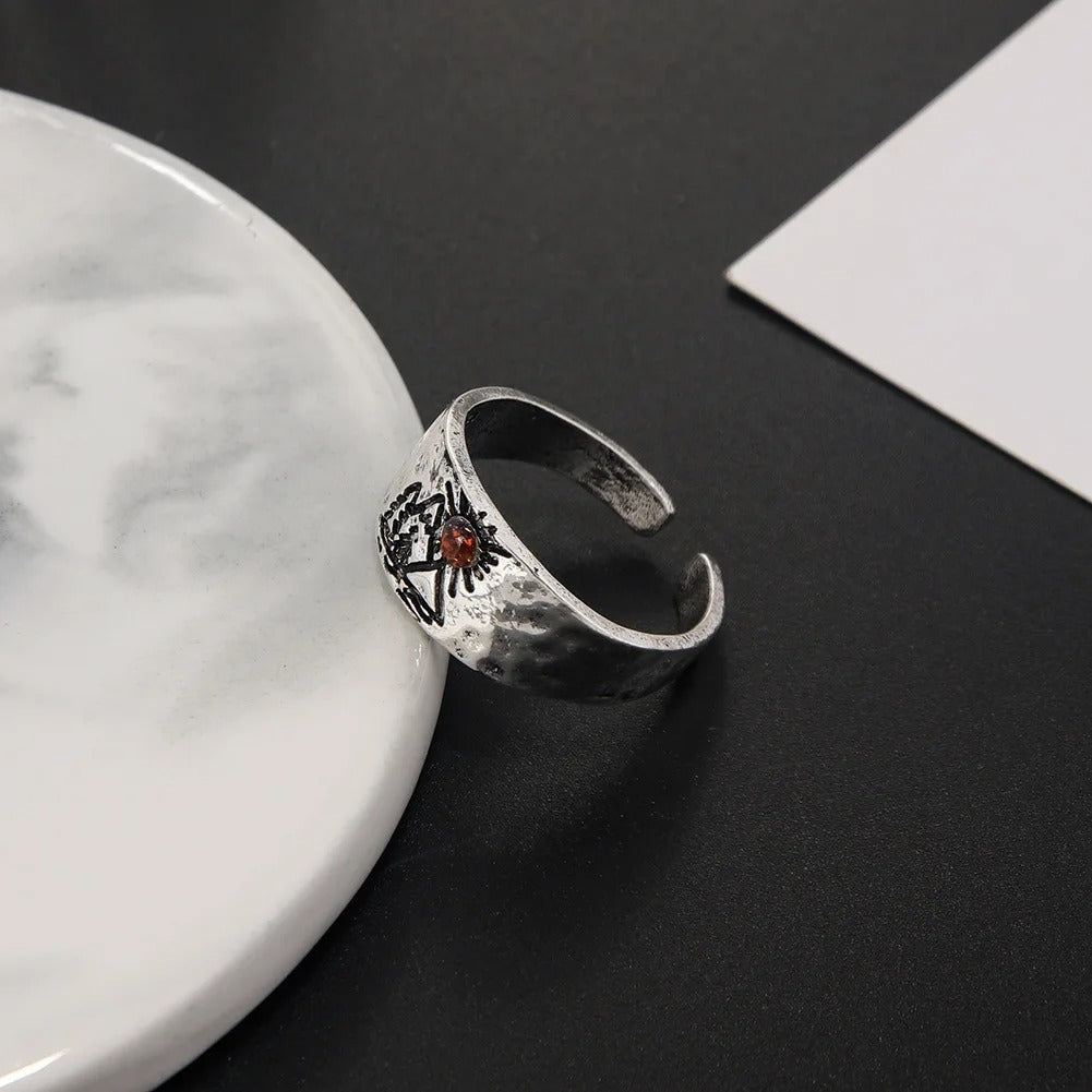Vintage Sunset Valley Ring For Women Men Silver Color Punk Gothic Ring Unisex Accessories Handmade Designer Jewelry Lover Gift