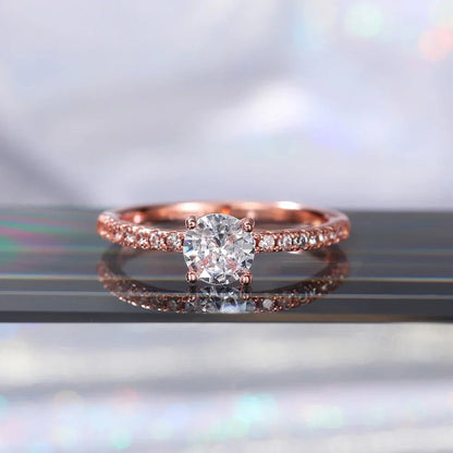 Wedding Band Eternity Rings Women Brilliant Round Zirconia Luxury Engagement Rings Thin Elegant Female Jewelry
