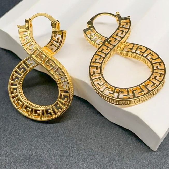 Hollow Copper Drop Earrings Gold Plated Women Wedding Jewelry