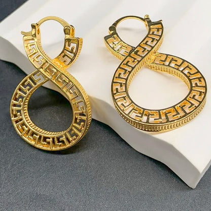 Hollow Copper Drop Earrings Gold Plated Women Wedding Jewelry