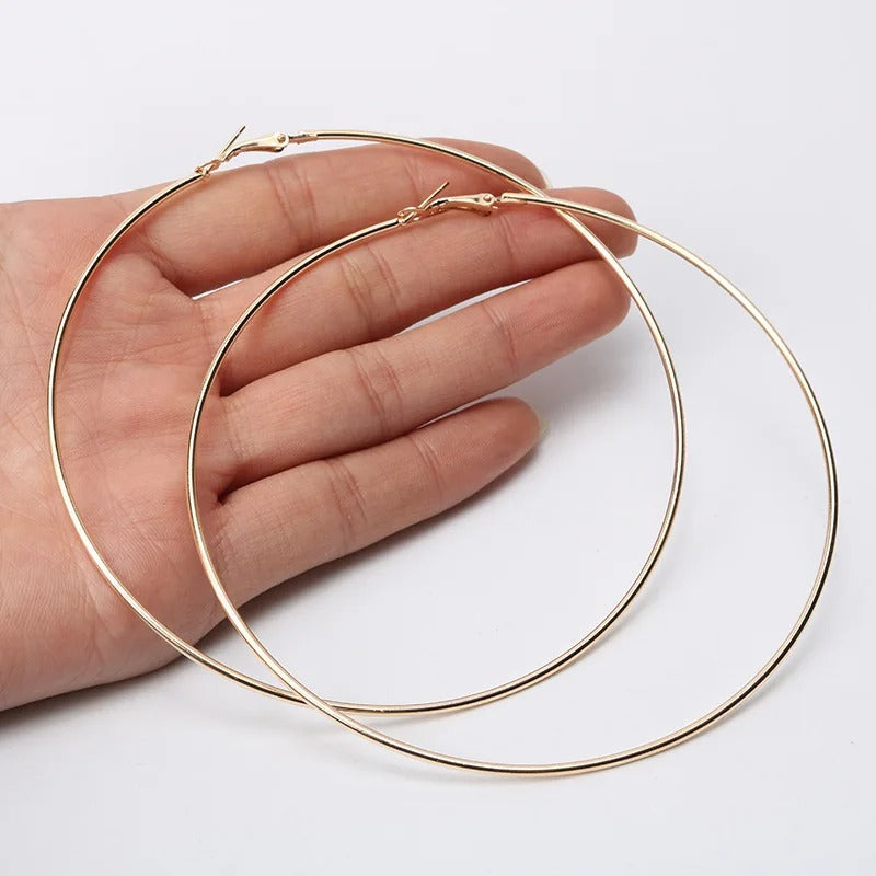 Oversized Hoop Earrings for Women Smooth Big Circle Punk Jewelry