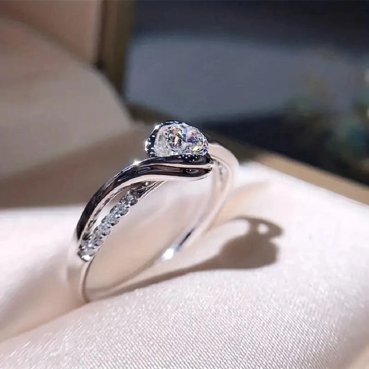 Luxury Trendy Women Wedding Rings White/Pink/Green/Blue Cubic Zirconia Engagement Accessories Fashion Jewelry