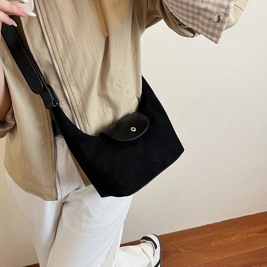 Women’s Small Faux Suede Underarm Shoulder Bag