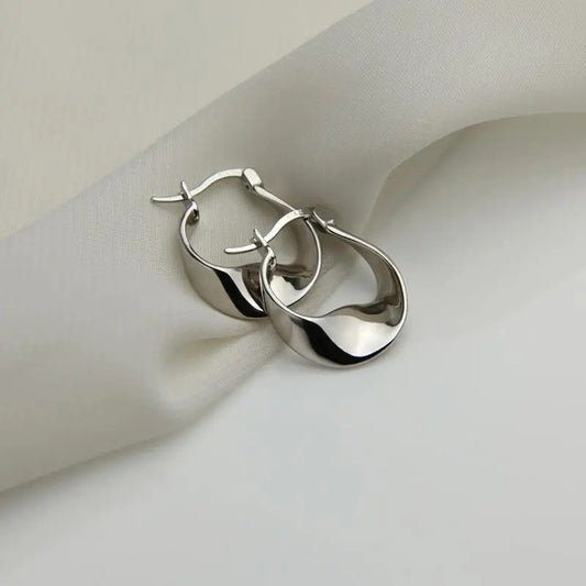 925 Sterling Silver Irregular Shape Earrings Women Birthday Gift