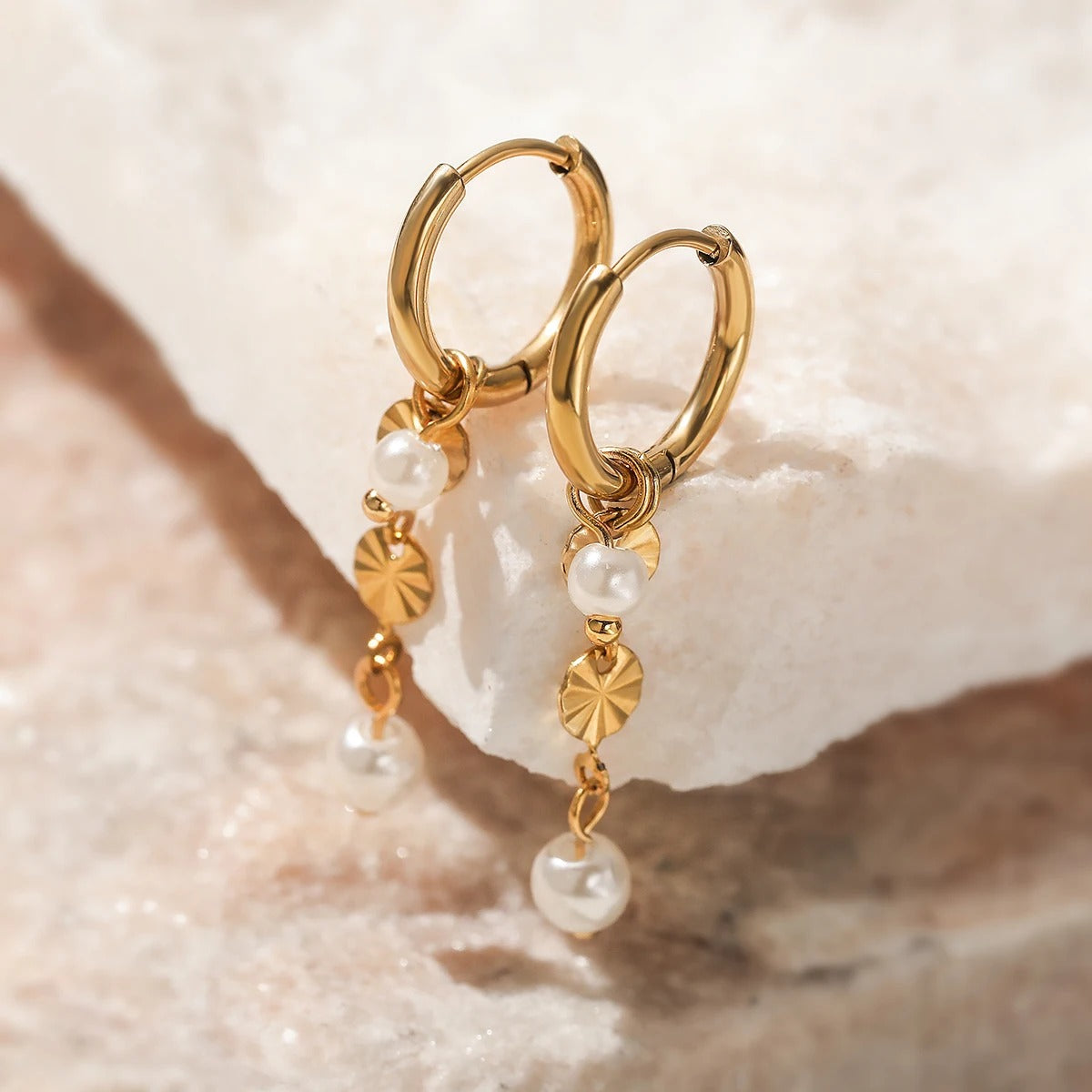 Delicate Gold Drop Earrings Women Stainless Steel Fashion
