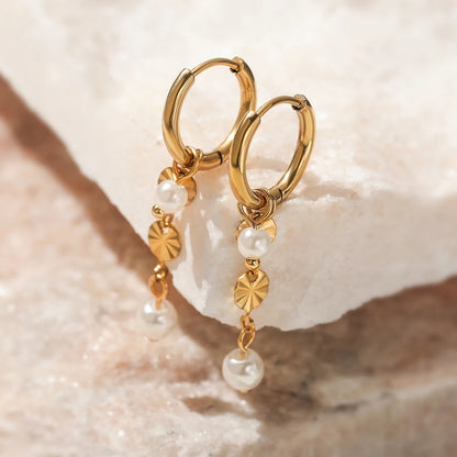 Delicate Gold Drop Earrings Women Stainless Steel Fashion