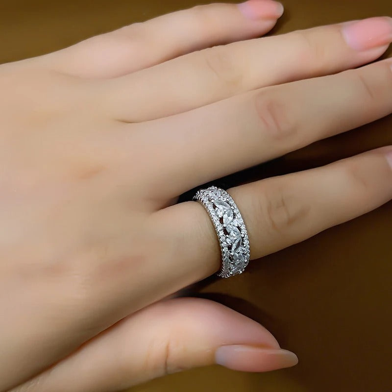 Gorgeous Brilliant Zirconia Finger Ring Female Wedding Band Graceful Women Engagement Ceremony Accessories Jewelry Gift