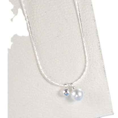 Fashionable and Minimalist Round Bead Pearl Necklace, Women's Jewelry Pendant, 2025 Girls' Collar Gift