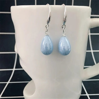 New Pearl Red Drop Earring for Women Fancy Colorful Simulated-pearl Long Earring Trendy Jewelry Gift