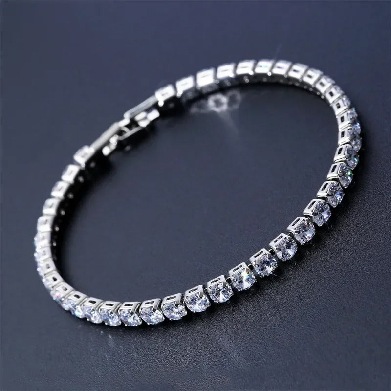 Cubic Zirconia Crystal Tennis Bracelets For Women Gold Color Silver Color Bracelet Chain Jewelry