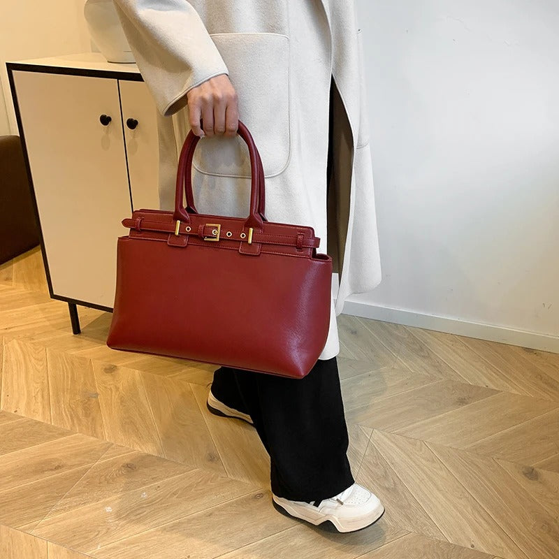 Large Retro Top Handle Tote Bag for Women Winter Luxury Shopper
