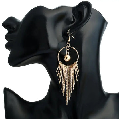 Exaggerated Geometric Long Drop Earrings Fashion Women