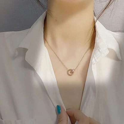 Classic Design Famous Brand Roman numerals Pendant Necklace For Woman Titanium Steel Woman Necklace Luxury Jewelry Female