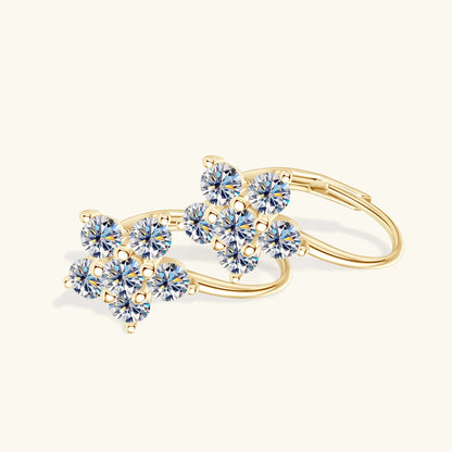 S925 Sterling Silver Diamond Earrings Women Girls Sparkly Hoop Jewelry