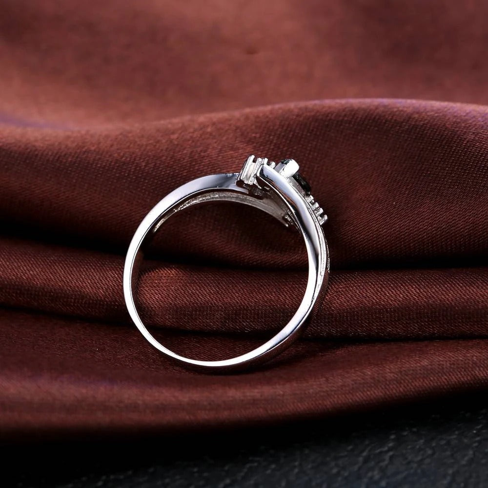 925 Sterling Silver Engagement Ring Austrian Crystal Prong Setting