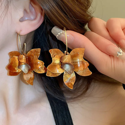 Retro Flower Drop Earrings for Women