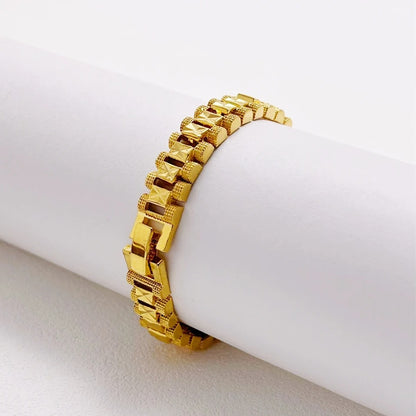 Gold Plated Tank Chain Bracelet & Bangles for Women Jewelry