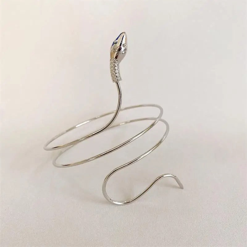 2025 Punk Coiled Snake Spiral Upper Arm Cuff Armlet Armband Bangle Women Jewelry Egypt Swirl Snake Arm Cuff Armlet Bracelet