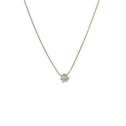Exquisite Little Zircon Pendant Necklace for Women Charm Silver Color Stainless Steel Temperament Chokers Korean Jewelry Gift