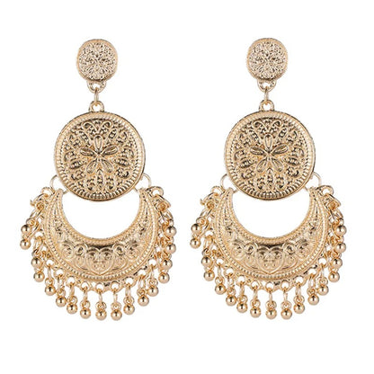 Vintage Bohemian Round Drop Earrings for Women