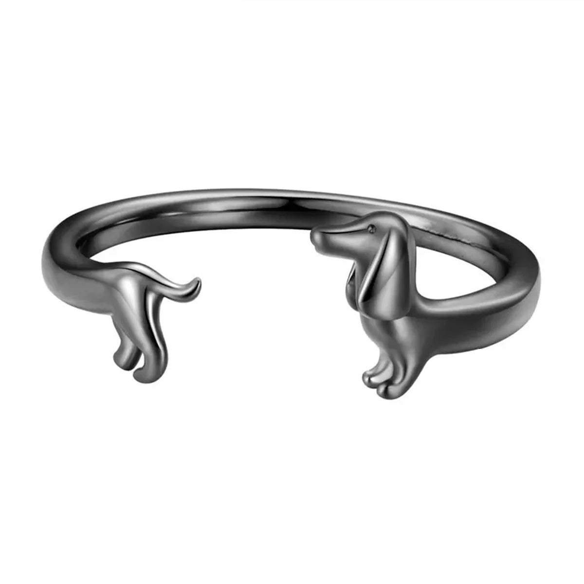Cute Adjustable Dog Rings Set – 4pcs Open-End Fashion Jewelry