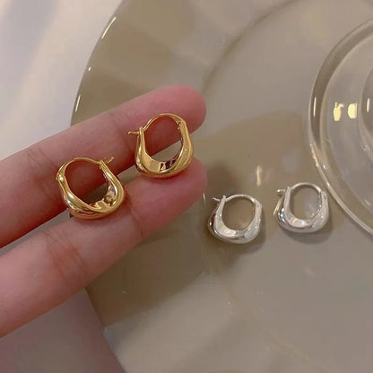 Women’s Silver Hoops Earrings Chunky Circle Drop Fashion Jewelry