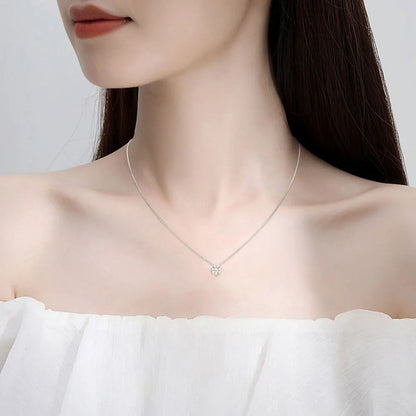Moissanite Pandent Necklace s925 Sterling Silver Plated 18k White Gold GRA Certified Dainty Necklaces for Women