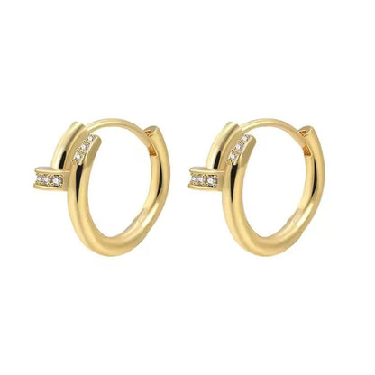 Trendy Gold Circle Hoop Earrings Women Simple Zircon Jewelry Gift