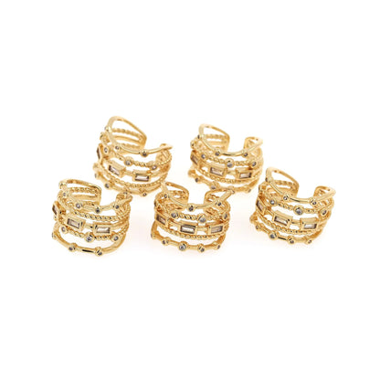 Gold-Plated Sun Ring Stainless Steel Natural Stone Jewelry