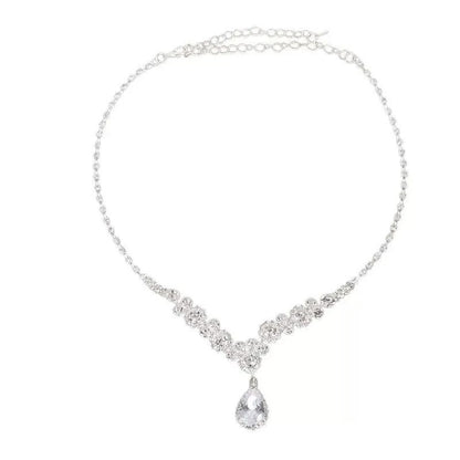High-End Luxurious Water Droplet Pendant Necklace Sparkling Bridal Accessory Perfect for Parties Great Gift for Friends