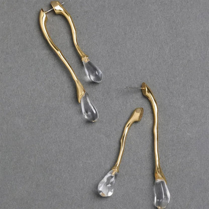 Trendy Statement Jewelry Resin Teardrop Earrings Geometric Back Front Drop Earrings For Women Girls Party Wedding Gift