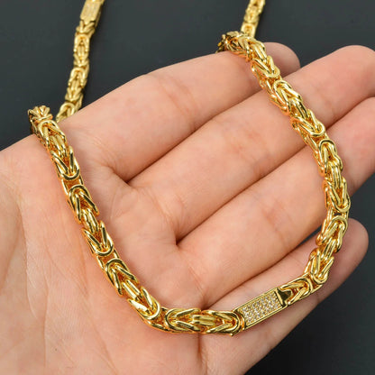 Snake Chain 18K Gold Color Plated Necklace Bridal Wedding Accessories Trend Fashion Birthday Gift for Wife