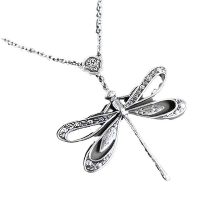 Dragonfly Hollow Pendant Necklace for Women