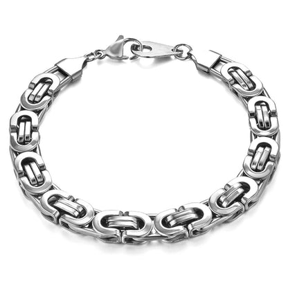 Stainless Steel 8mm Gold Bracelet for Men Hip Hop Jewelry Wristband