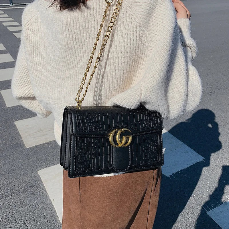 Luxury Crocodile Print Tote and Crossbody Bag for Women