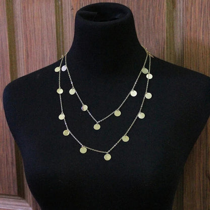 Long Bohemia Trendy Women Jewelry Statement Necklace Personality Sequins Pendant Maxi Collar Chain
