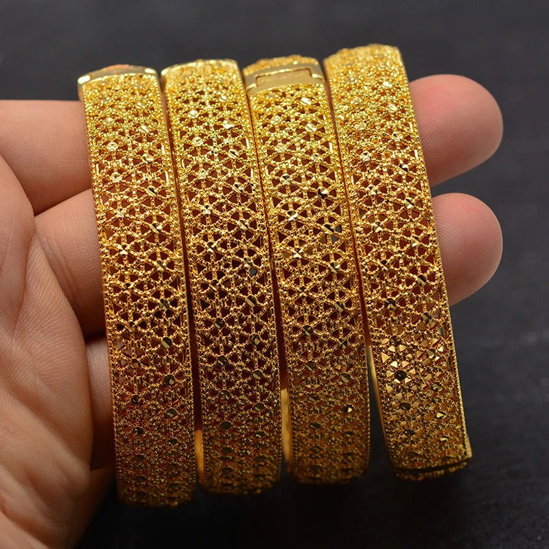 Luxury Gold Color Jewelry Bangles For Girl friend Women Dubai Bracelet Party wedding Gifts