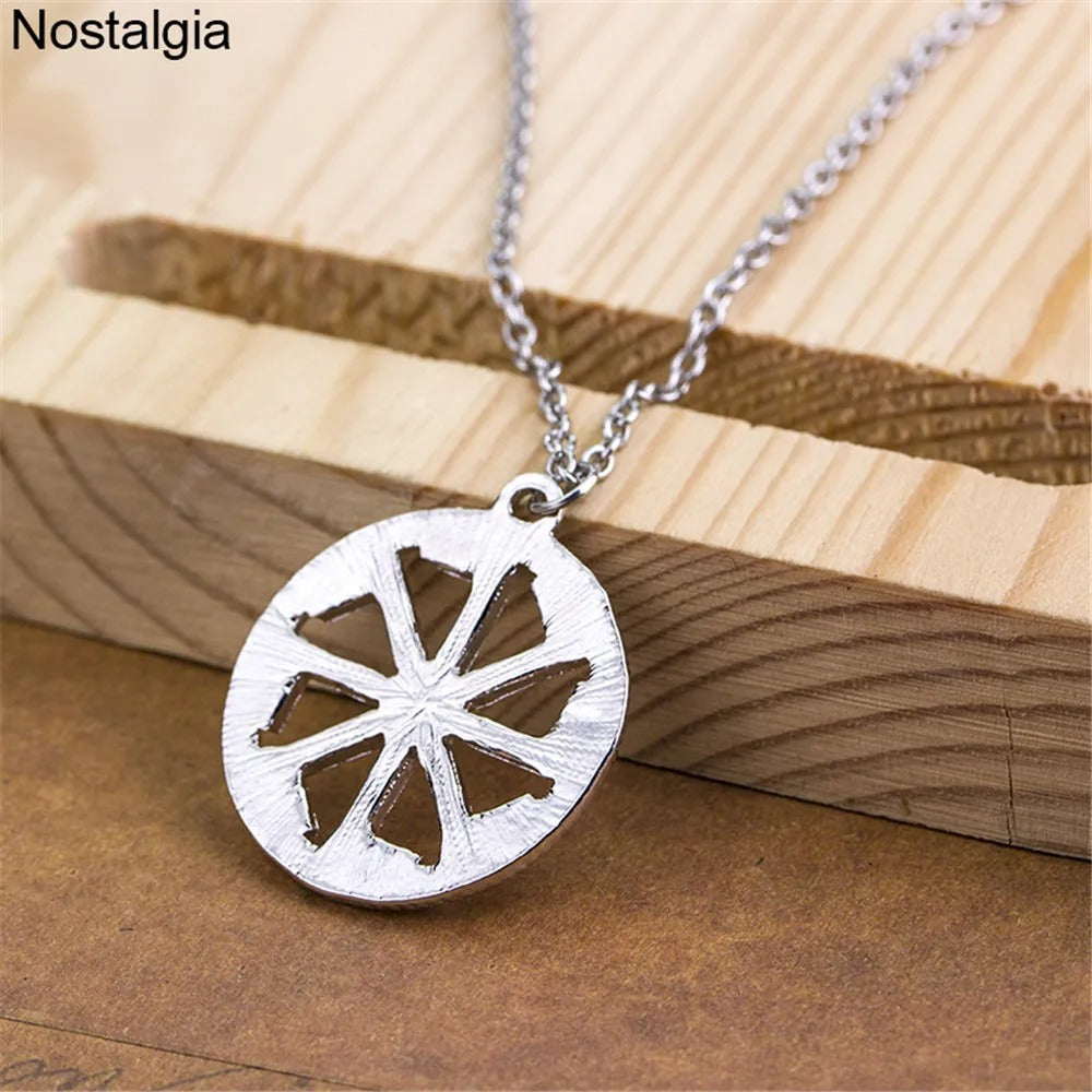 Kolovrat Symbol Pendant Slavic Jewelry Amulet Necklace