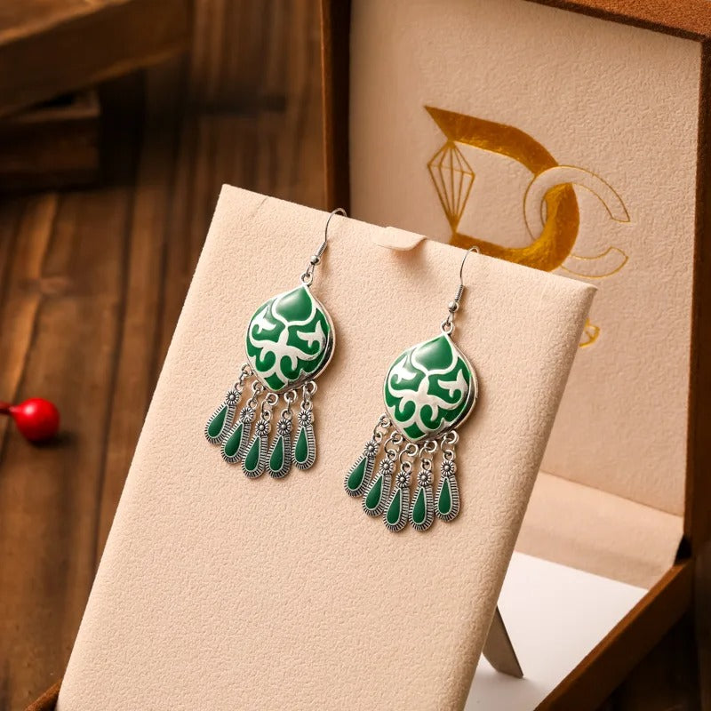 New Totem Enamel Earrings Women Short Vintage Daily Jewelry