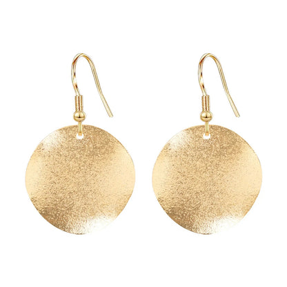 Irregular Round Drop Earrings Women Frosted Simple Jewelry